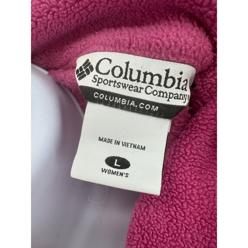 Columbia Pink Benton Springs Zip Up Fleece Jacket Womens L Relaxed Fit Collared - Picture 8 of 10